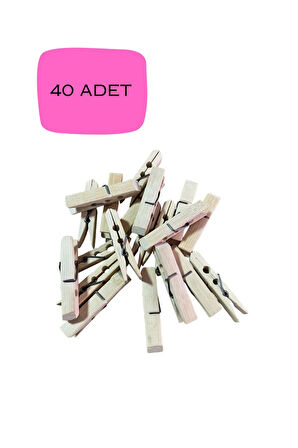 Bambu Çamaşır Mandalı Çamaşır Maşası 40 Adet
