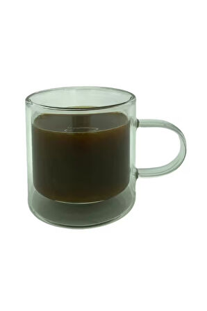 Çift Cidarlı Kahve,Latte,Çay Bardağı Seti -250 ML Cam Kupa Seti 6 Adet 2128