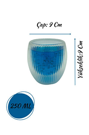 Çift Cidarlı Cam, Kahve, Latte, Espresso, Meşrubat 250 ml Bardak Seti 2 Adet 2321