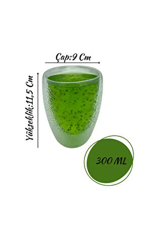 Çift Cidarlı Buzlu Kahve,Latte,Çay Bardağı Seti -300 ML Cam Kupa Seti 6 Adet 2221
