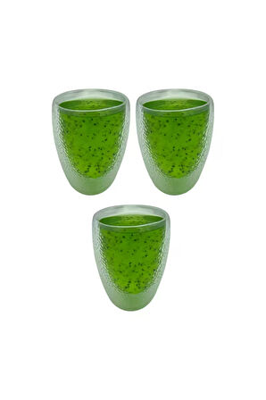 Çift Cidarlı Buzlu Kahve,Latte,Çay Bardağı Seti -300 ML Cam Kupa Seti 3 Adet 2221
