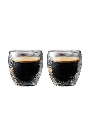 Çift Cidarlı Buzlu Kahve,Latte,Çay Bardağı Seti -250 ML Cam Kupa Seti 2 Adet 2220