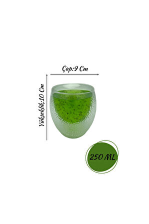 Çift Cidarlı Buzlu Kahve,Latte,Çay Bardağı Seti -250 ML Cam Kupa Seti 4 Adet 2220