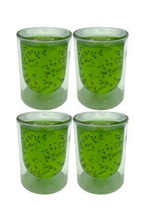 Çift Cidarlı Cam,Kahve,Latte,Ekspresso,Meşrubat 250 ML Bardak Seti 4 Adet 2127