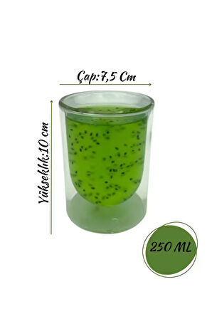 Çift Cidarlı Cam,Kahve,Latte,Ekspresso,Meşrubat 250 ML Bardak Seti 6 Adet 2127