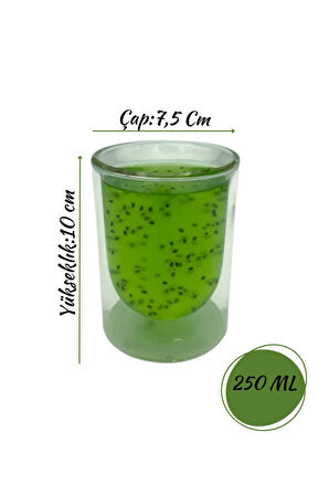 Çift Cidarlı Cam,Kahve,Latte,Ekspresso,Meşrubat 250 ML Bardak Seti 6 Adet 2127