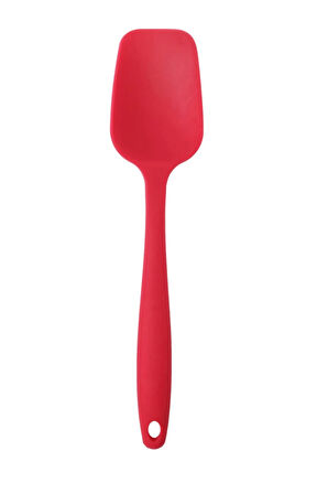 Büyük Boy Yanmaz Yapışmaz Kırmızı Düz ve Yeşil Düz Silikon Spatula Seti 2 Adet