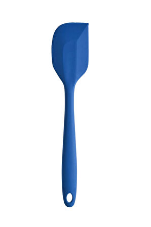 Büyük Boy Yanmaz Yapışmaz Mavi-Antrasit Yassı  ve Kırmızı Düz Silikon  Spatula Seti 3 Adet