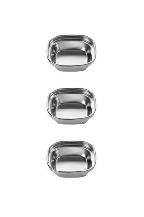 Metal Tekli - Mini Salata, Kahve Yanı Lokumluk, Sunum Kasesi, Sosluk, Çerezlik, Kahvaltılık - 3 Adet