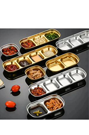 Metal Tekli - Mini Salata, Kahve Yanı Lokumluk, Sunum Kasesi, Sosluk, Çerezlik, Kahvaltılık - 3 Adet