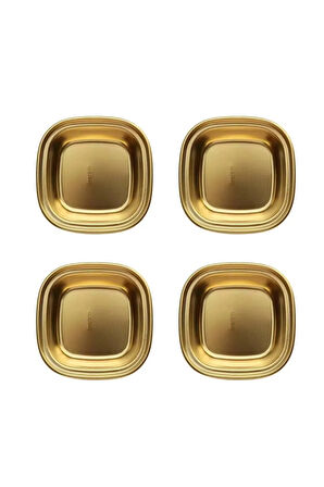 Metal Gold Tekli - Mini Salata, Kahve Lokumluk, Sunum Kasesi, Sosluk, Çerezlik, Kahvaltılık - 4 Adet