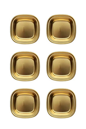 Metal Gold Tekli - Mini Salata, Kahve Lokumluk, Sunum Kasesi, Sosluk, Çerezlik, Kahvaltılık - 6 Adet