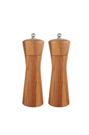 Akasya Komple Ahşap Gövdeli Tuz Karabiber Değirmeni Baharat Öğütücüsü 16 Cm - 2 Adet - 395