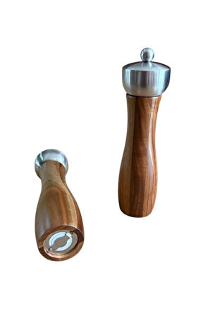 Akasya Komple Ahşap Tuz Karabiber Değirmeni Baharat Öğütücüsü 21 Cm - 2 Adet - 391