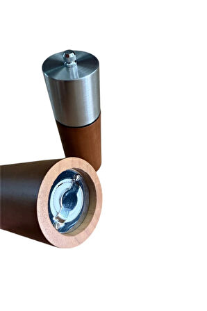 Akasya Komple Ahşap Gövdeli Tuz Karabiber Değirmeni Baharat Öğütücüsü 16 Cm - 2 Adet - 374