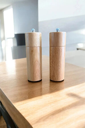 Bambu Ahşap Gövdeli Tuz Karabiber Değirmeni Baharat Öğütücüsü 16 Cm - 2 Adet - 377