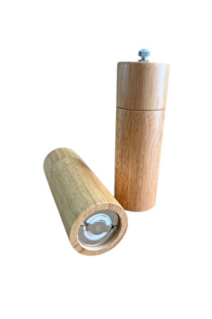 Bambu Ahşap Gövdeli Tuz Karabiber Değirmeni Baharat Öğütücüsü 16 Cm - 2 Adet - 377