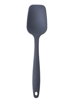 Büyük Boy Yanmaz Yapışmaz Mor Yassı Antrasit Düz  Silikon Spatula Seti 2 Adet
