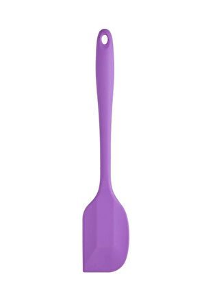 Büyük Boy Yanmaz Yapışmaz Mor Yassı Antrasit Düz  Silikon Spatula Seti 2 Adet
