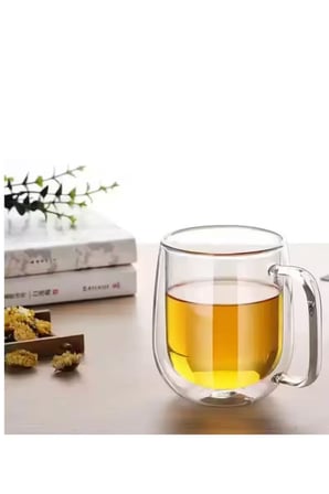 Çift Cidarlı Borosilikat Cam Neskafe, Latte, Filtre Kahve, Süt,Bitki Çayı Kupası 300 ML 2 Adet 2769
