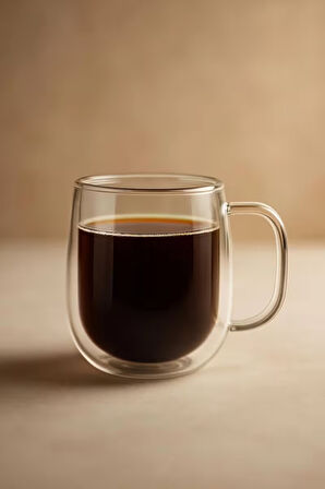 Çift Cidarlı Borosilikat Cam Neskafe, Latte, Filtre Kahve, Süt,Bitki Çayı Kupası 300 ML 2 Adet 2769
