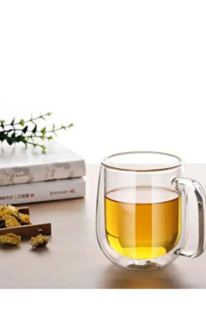 Çift Cidarlı Borosilikat Cam, Latte,Filtre Kahve,Süt,Bitki Çayı Kupası 300 Ml 2 Adet 2769