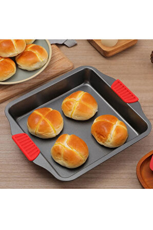 Karbon Siyah Çelik Orta Boy Fırın Tepsisi 24 x 30 x 7 cm - 1 Adet