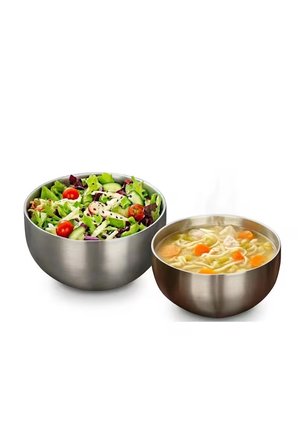 Çelik Çift Cidarlı Kase, Çırpma ve Karıştırma Kabı 16 cm, 18/10 - 304 Kalite - Paslanmaz Çelik