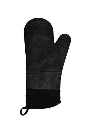 2'li Set Beyaz 45x65 Cm Silikon Hamur Açma Matı Ve Siyah Silikon Yanmaz Mutfak Fırın Eldiveni