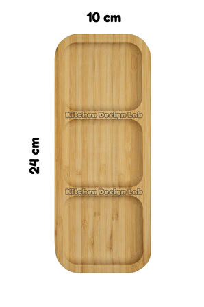 2 Adet Bambu 3 ve 4 Bölmeli Çerezlik Sunumluk Kahvaltılık Yağdanlık Sunum Servis Tabağı