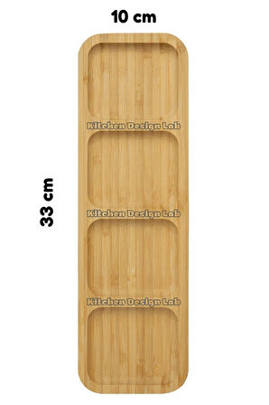 2 Adet Bambu 3 ve 4 Bölmeli Çerezlik Sunumluk Kahvaltılık Yağdanlık Sunum Servis Tabağı