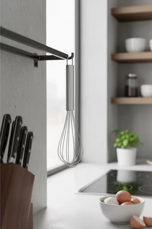 18 Cm Metal Saplı Kevgir ve 35 Cm Komple Metal Çırpıcı 2 Adet Set