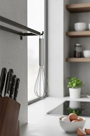 18 Cm Metal Saplı Kevgir ve 35 Cm Komple Metal Çırpıcı 2 Adet Set