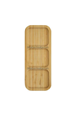 2 Adet Bambu 3 Bölmeli Çerezlik  Sunumluk  Yağdanlık Şişe Standı.