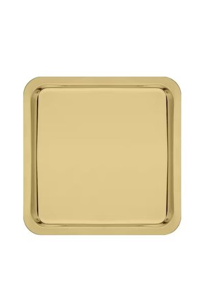Paslanmaz Çelik Gold Renk Sunum Tepsisi 21 X21 Cm Çay Kahve Pasta Tatlı Servis Sunum Tepsisi 2 Adet