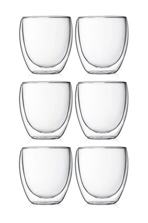 Yeni Tasarım Çift Cidarlı Borosilikat 250 ml Şeffaf Cam Bardak, Çeyiz Listesi, 6 Adet - 2771