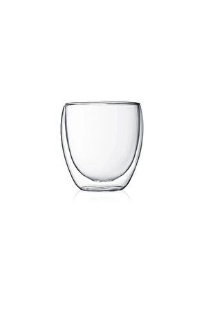 Yeni Tasarım Çift Cidarlı Borosilikat 250 ml Şeffaf Cam Bardak, Çeyiz Listesi, 6 Adet - 2771