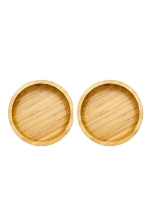 Yuvarlak Bambu Orta Boy Çok Amaçlı Kase, Bambu Çerezlik, Sunum Tabağı 16 Cm Orta Boy Sunum 2 Adet
