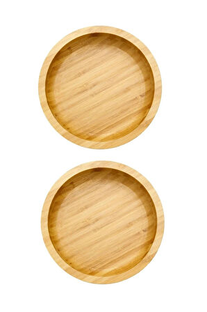 Yuvarlak Bambu Orta Boy Çok Amaçlı Kase, Bambu Çerezlik, Sunum Tabağı 16 Cm Orta Boy Sunum 2 Adet