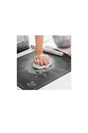 2'li Set 45x65 Cm Silikon Hamur Açma Matı Ve Kullan At Krema Torbası
