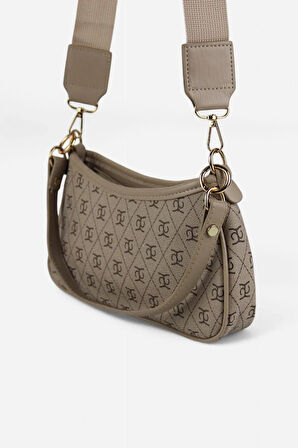 Farme Monogram Bej Baget Ve Çapraz Çanta