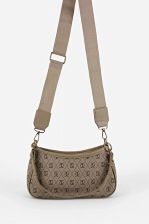 Farme Monogram Bej Baget Ve Çapraz Çanta