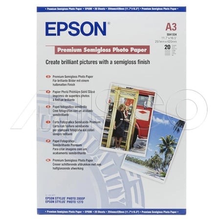Epson A3 251Gram 20'li Premium Semigloss Fotoğraf Kağıdı S041334 (KDO)