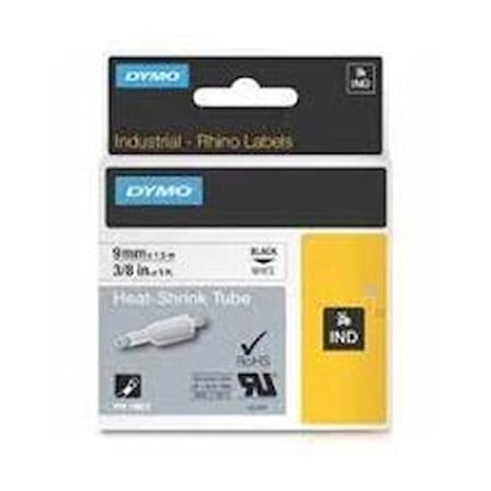DYMO 18053 RhinoPRO Isıyla Küçülen Şerit 9mmx1,5m Beyaz-Siyah (KDO)