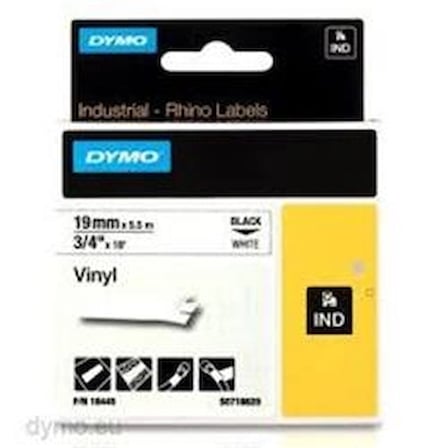 Dymo 18483 RhinoPRO SabitPolyester Şerit 12mmx5,5m Beyaz-Siyah (KDO)