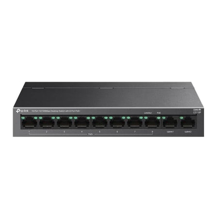 Tp-Link LS110P 8 Port 10-100 Mbps Poe+ 2 Port 10-100 Uplink Switch Metal Kasa (KDO)