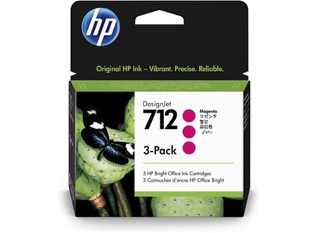 HP 712 Magenta Kırmızı 29ML 3Lü Paket Plotter Kartuşu 3ED78A (KDO)