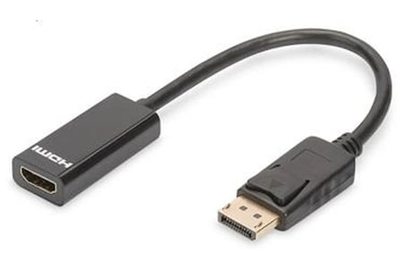 Digutus AK-340400-001-S DisplayPort (DP)  HDMI DP Erkek - HDMI Tip A Dişi, 0.15 metre, siyah (KDO)