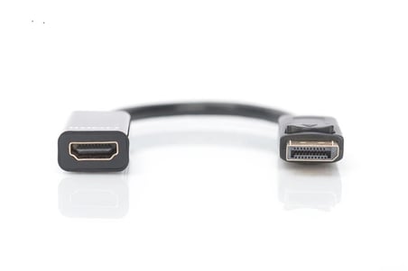 Digutus AK-340400-001-S DisplayPort (DP)  HDMI DP Erkek - HDMI Tip A Dişi, 0.15 metre, siyah (KDO)
