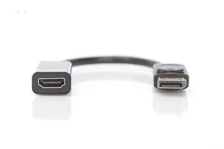 Digutus AK-340400-001-S DisplayPort (DP)  HDMI DP Erkek - HDMI Tip A Dişi, 0.15 metre, siyah (KDO)